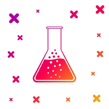 Color Test tube and flask - chemical laboratory test icon isolated on white background. Gradient random dynamic shapes. Vector Illustrationのイラスト素材