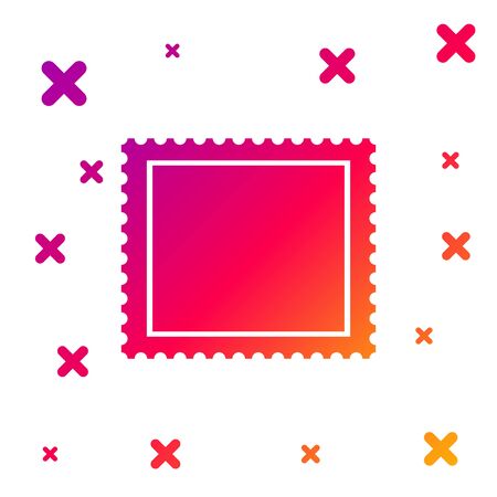 Color Postal stamp icon isolated on white background. Gradient random dynamic shapes. Vector Illustrationのイラスト素材