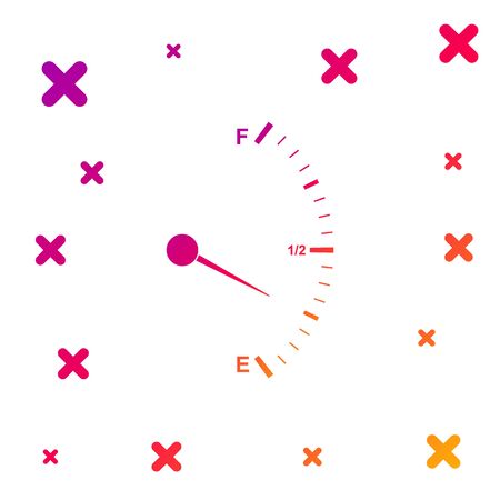 Color Motor gas gauge icon isolated on white background. Empty fuel meter. Full tank indication. Gradient random dynamic shapes. Vector Illustrationのイラスト素材