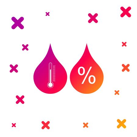 Color Humidity icon isolated on white background. Weather and meteorology, thermometer symbol. Gradient random dynamic shapes. Vector Illustrationのイラスト素材