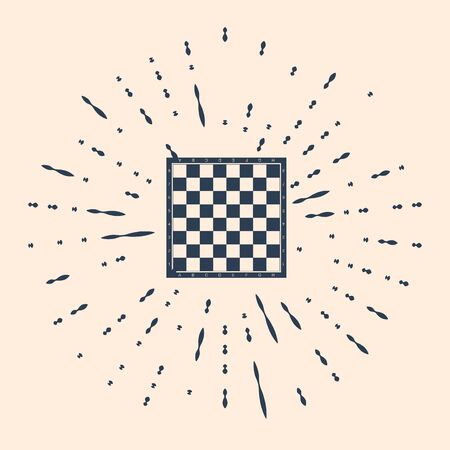 Black Chess board icon isolated on beige background. Ancient Intellectual board game. Abstract circle random dots. Vector Illustrationのイラスト素材