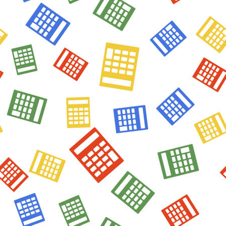 Color Calculator icon isolated seamless pattern on white background. Accounting symbol. Business calculations mathematics education and finance. Vectorのイラスト素材
