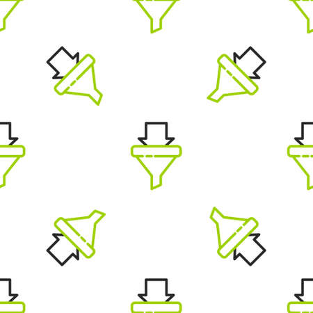 Line Sales funnel with arrows for marketing and startup business icon isolated seamless pattern on white background. Infographic template. Vector Illustrationのイラスト素材