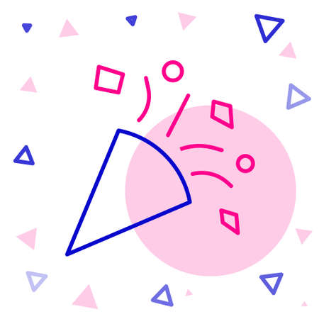 Line Festive confetti icon isolated on white background. Colorful outline concept. Vector Illustrationのイラスト素材
