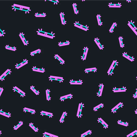 Line Flasher siren icon isolated seamless pattern on black background. Emergency flashing siren. Vector Illustrationのイラスト素材