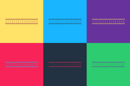 Pop art Ruler icon isolated on color background. Straightedge symbol. Vectorのイラスト素材