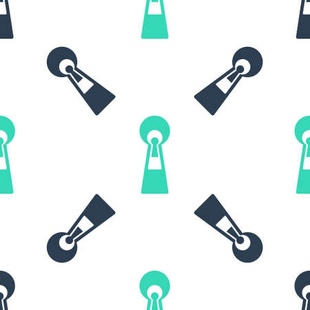 Green Keyhole icon isolated seamless pattern on white background. Key of success solution. Keyhole express the concept of riddle, secret, peeping, safety, security. Vectorのイラスト素材
