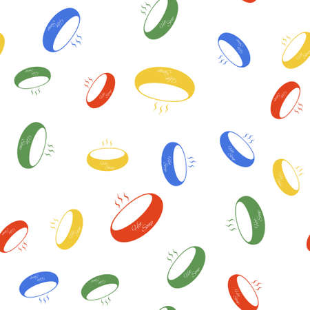 Color Bowl of hot soup icon isolated seamless pattern on white background. Vector