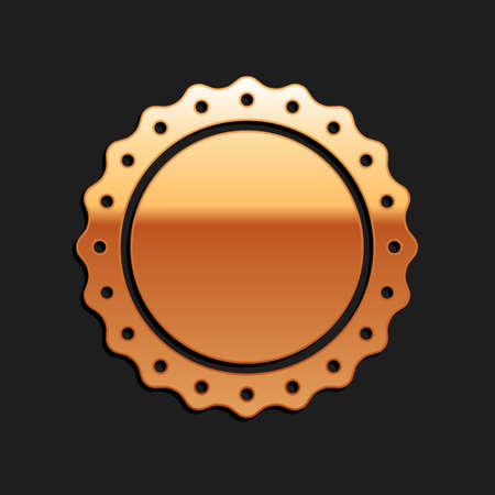 Gold Quality emblem icon isolated on black background. Long shadow style. Vectorのイラスト素材