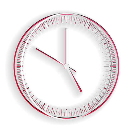 Paper cut Clock icon isolated on white background. Time icon. Paper art style. Vector