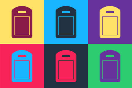 Pop art Cutting board icon isolated on color background. Chopping Board symbol. Vectorのイラスト素材