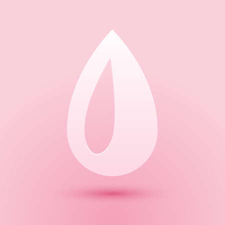 Paper cut Drop icon isolated on pink background. Paper art style. Vectorのイラスト素材