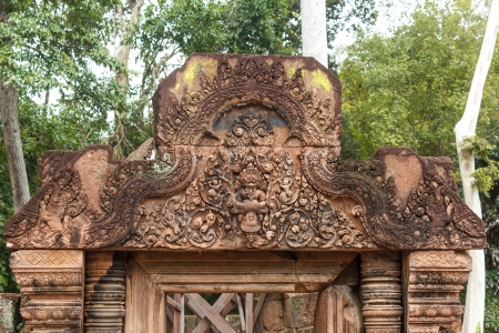 Ancient art, including magnificent castles  Created by Jayavarthon on 900 years ago is now a tourist attraction  And heritage of the world  In Cambodia の写真素材
