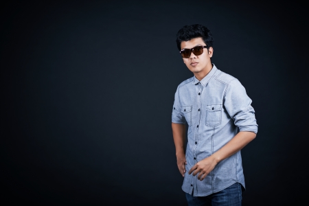 Handsome man take in the studio の写真素材