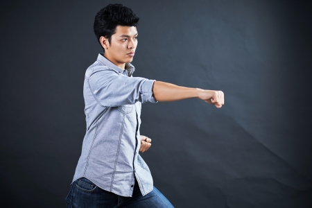 Style of fighting in the studioの写真素材