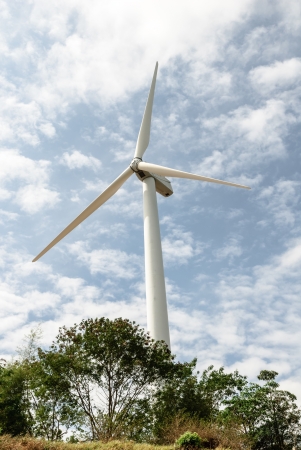 Wind turbines produce electricity in Thailandの写真素材