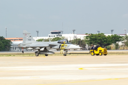 BANGKOK - MARCH 23:"Breitling Jet Team Under The Royal Sky" Breitling Team and Rayal Thai Air Force Air Show at Donmueang Bangkok Thailand  in March 23, 2013 のeditorial素材