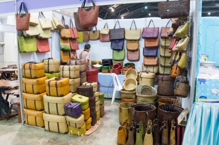 Bangkok, Thailand - October 23, 2013  The exhibition feature OTOP products from all over the country , you can buy each regional products in special price such as rice and grains, organic products, organic herbal, tea, juice, healthy product のeditorial素材