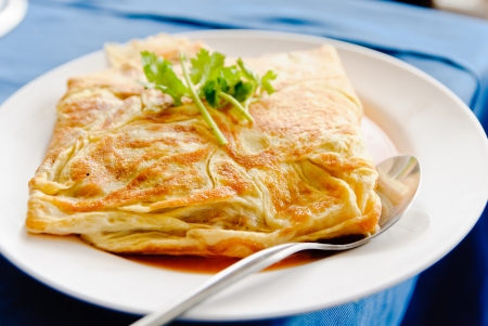 Omelet with herbsの写真素材