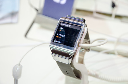 Bangkok, Thailand - February 14, 2014  Samsung Galaxy Gear at Thailand Mobile Expo 2014 ,Exhibition...
