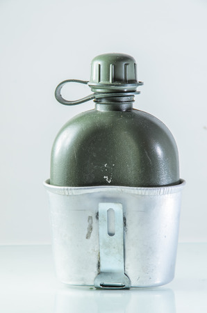 Army green canteenの写真素材