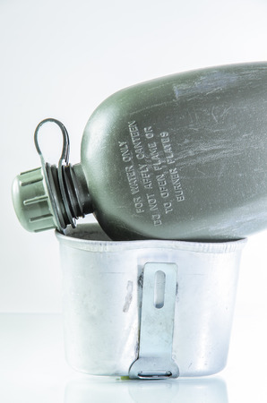 Army green canteenの写真素材