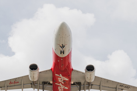 BANGKOK, THAILAND - MAY 20, 2015: HS-BBN Airbus A320-216 of Thai AirAsia landing to Don Mueang...