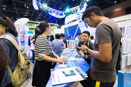 BANGKOK, THAILAND - October 3, 2015 :Thailand Mobile Expo 2015 Showcase The largest Event Mobile in...