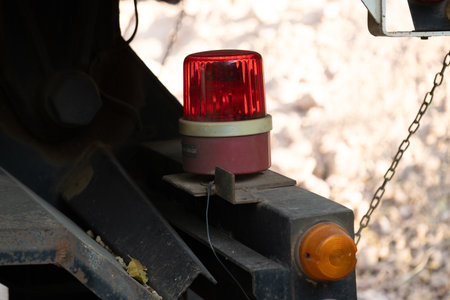 Emergency alert signal industrial site equipment outdoor close-up safety awareness