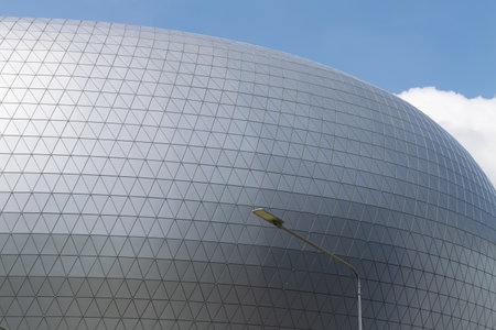 Aerial exploration of modern architectural wonders urban cityscape photography contemporary design high altitude sleek innovationの写真素材