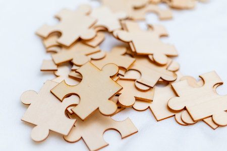 Creative business solutions home office puzzle concept modern workspace engaging environment strategy and innovationの写真素材