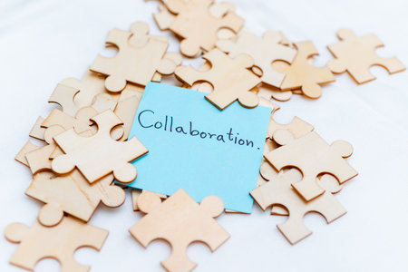Collaborative business strategy office setting conceptual image focused environment close-up view...