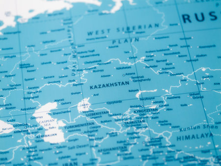 Exploring kazakhstan on the map geography travel insights and culture overviewの写真素材