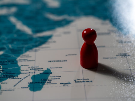 Exploring madagascar adventure map indian ocean travel guide vibrant overviewの写真素材