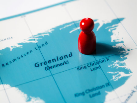 Exploring greenland's unique geography map travel outdoor aerial view adventureの写真素材