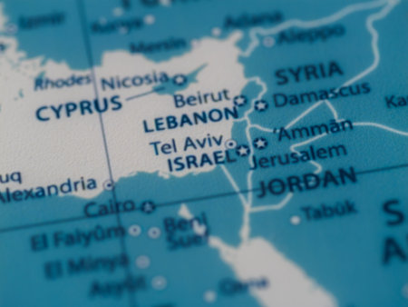 Detailed geopolitical map of israel lebanon and surrounding regions
