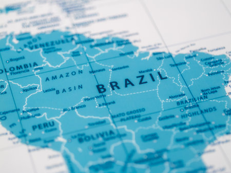 Exploring brazil's amazon basin a detailed map overview and insights on natureの写真素材