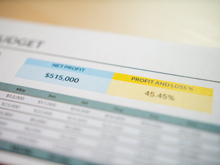 Indoor corporate financial analysis profit and loss insights for business strategy