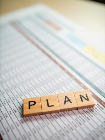 Top view of strategic business planning corporate chart for professional environments