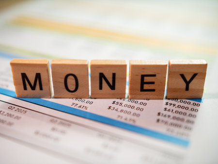 Business financial planning money management strategies office image close-up insight