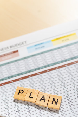 Strategic business planning close-up analysis of financial management in office environmentsの写真素材