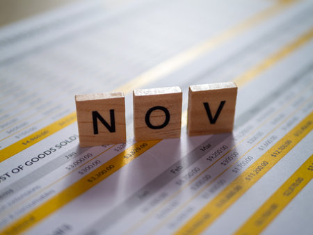 Explore a November financial analysis with detailed insights into business performance metrics.の写真素材