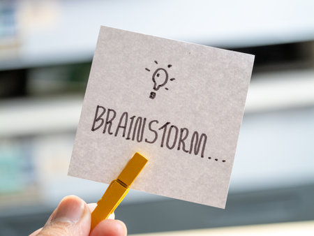 Collaborative office environment for innovative brainstorming and idea generation processの写真素材