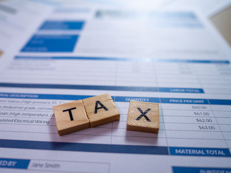 Explore the essential steps and tips for an efficient tax filing process at home.の写真素材