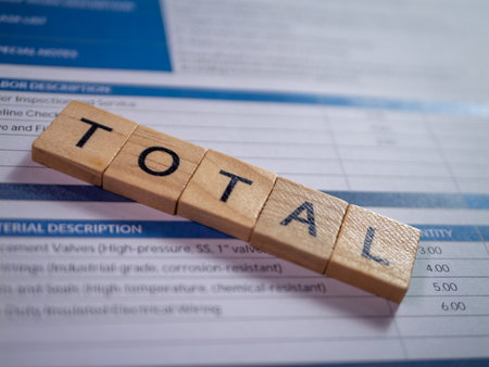 This image highlights a financial report showcasing the total balance emphasizing clarity in accounting.の写真素材