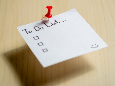 Effective to-do list strategies for home office productivity and time managementの写真素材