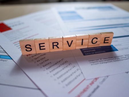 Explore service documentation in a professional business setting highlighting client engagement and organizational focus.の写真素材
