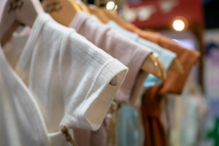 Explore a vibrant fashion event featuring stylish apparel displayed in an intimate boutique setting.の写真素材