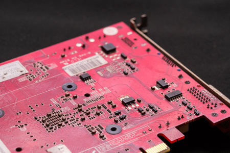 A close-up view of intricate circuit board designs showcases the innovation behind technology.