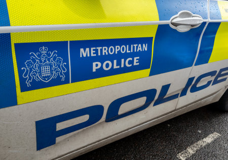 London. UK. 01.30.2021. The markings on the side of a police car of the Metropolitan Police.のeditorial素材